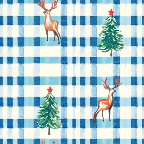 Festive Holiday Pattern with Deer and Christmas Trees Festive Holiday Pattern with Deer and Christmas Trees thumbnail