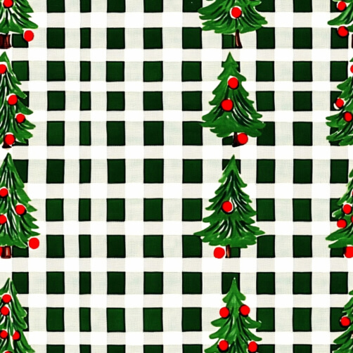 Festive Christmas Pattern with Trees and Ornaments Festive Christmas Pattern with Trees and Ornaments thumbnail
