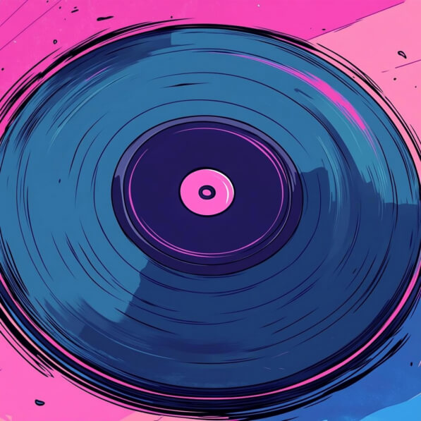 Baixe Disco de Vinil Estilizado com Fundo Rosa e Azul Backgrounds ...