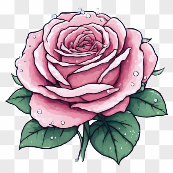 Oblica Rosa Descarga Rosa Rosa Ilustrada con Gotas de Agua Cartoons En Línea ...