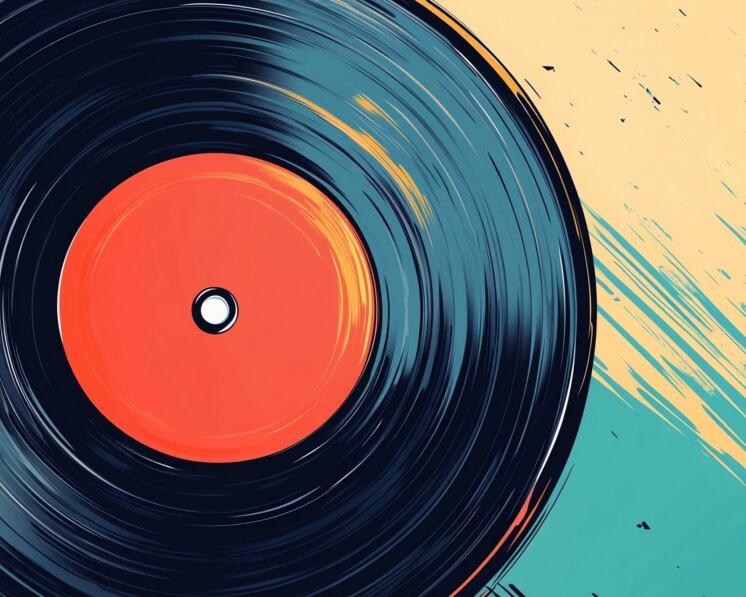 Record Background Graphics Download Vinyl Record on Turntable with Colorful Background Backgrounds ...