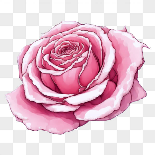 Descarga Rosa Rosa Detallada sobre Fondo Blanco Cartoons En Línea ...