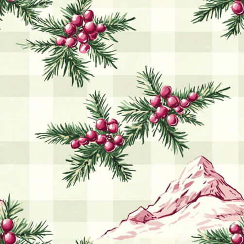 Festive Holiday Pattern with Pine Branches and Berries Festive Holiday Pattern with Pine Branches and Berries thumbnail