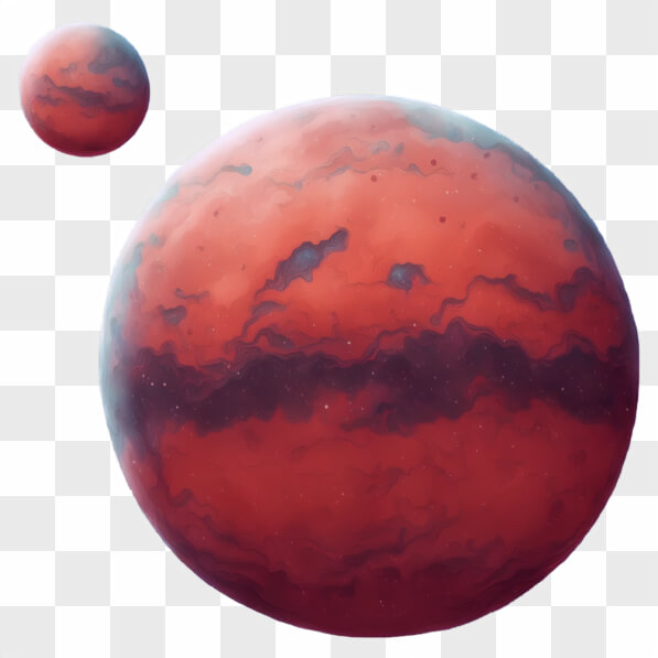 Download Two Red Planets in Space Cartoons Online - Creative Fabrica