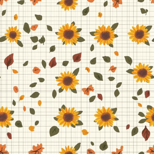 Sunflower Pattern with Autumn Leaves Sunflower Pattern with Autumn Leaves thumbnail
