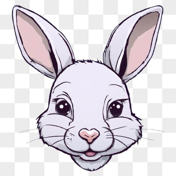 Download Cute Cartoon Rabbit Face Cartoons Online - Creative Fabrica