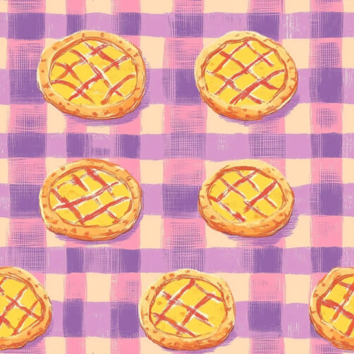 Colorful Pies Pattern on Checkered Background Colorful Pies Pattern on Checkered Background thumbnail