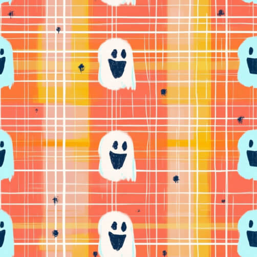 Playful Ghost Pattern on Vibrant Background Playful Ghost Pattern on Vibrant Background thumbnail