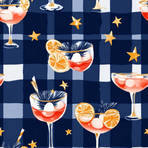 Colorful Cocktail Pattern on Navy Background Colorful Cocktail Pattern on Navy Background thumbnail