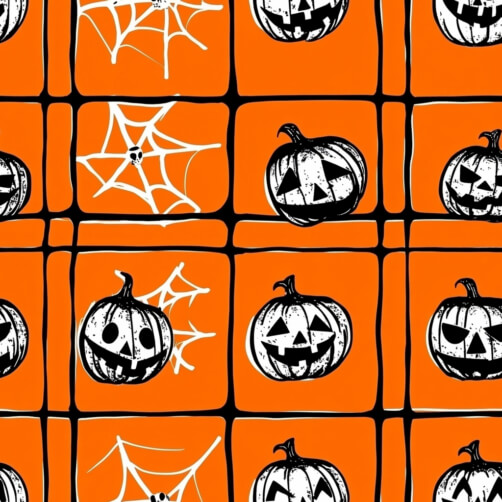 Halloween Pattern with Pumpkins and Spider Webs Halloween Pattern with Pumpkins and Spider Webs thumbnail