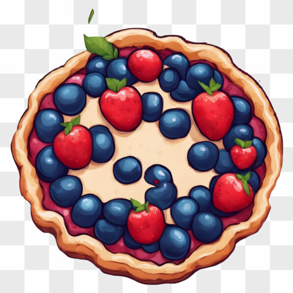 Beerenkuchen mit Erdbeeren und Heidelbeeren Cartoons online ...