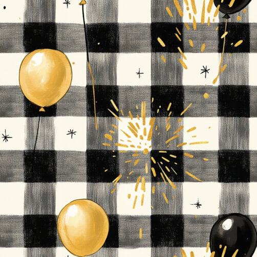 Festive Checkered Background with Balloons Festive Checkered Background with Balloons thumbnail