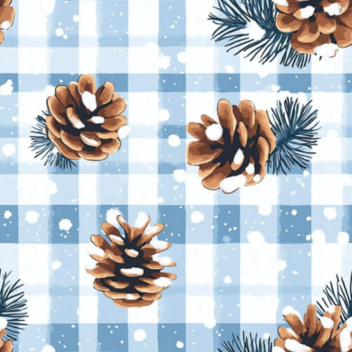 Festive Winter Pattern with Pine Cones and Evergreen Branches Festive Winter Pattern with Pine Cones and Evergreen Branches thumbnail