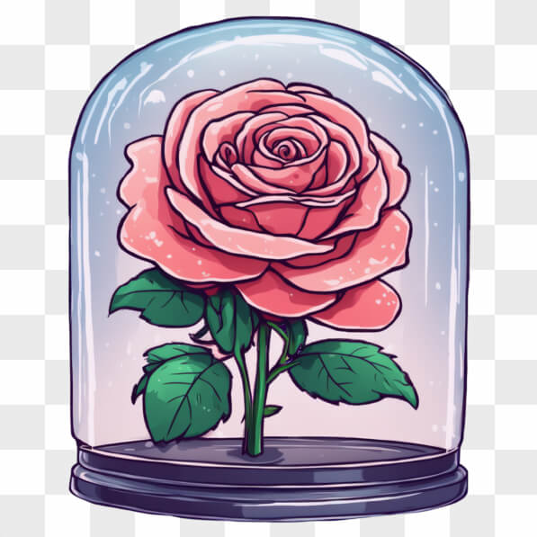 Download Rose in Glass Dome Cartoons Online - Creative Fabrica