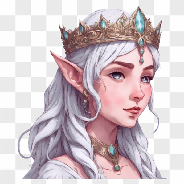 Download Elven Princess with Crown and Jewelry Cartoons Online ...