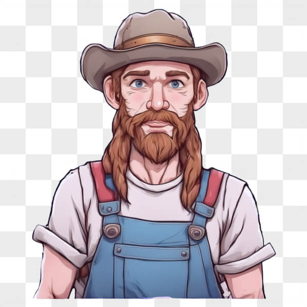 Download Rugged Man in Overalls Cartoons Online - Creative Fabrica