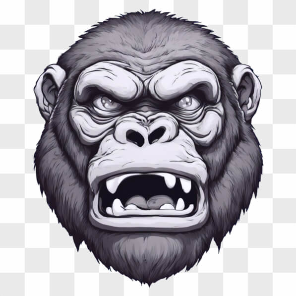 Download Stylized illustration of a gorilla's head Cartoons Online ...