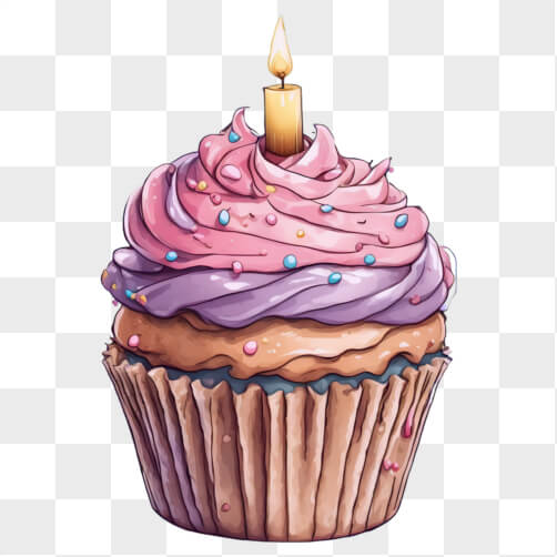 Launischer Cupcake mit Kerze Hintergründe thumbnail