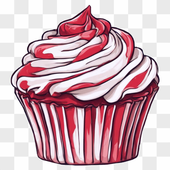 Descarga Cupcake de Rayas Rojas y Blancas Cartoons En Línea - Creative ...