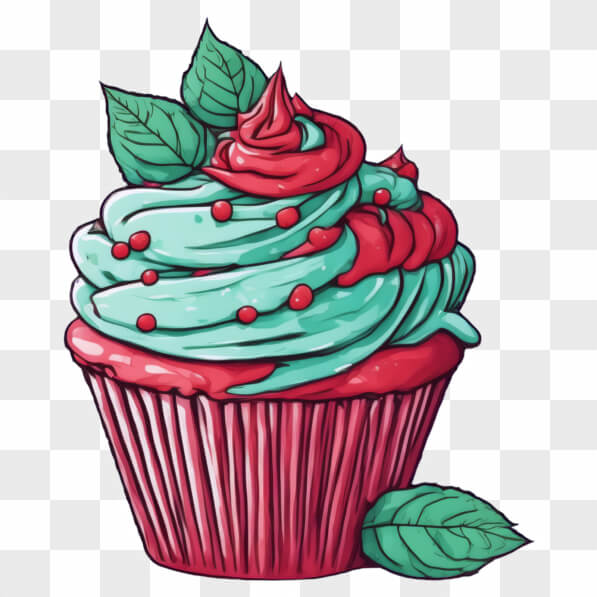 Baixe Cupcake Deliciosamente Decorado com Cobertura Verde Menta e