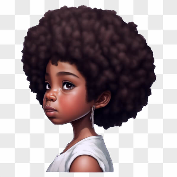 Descarga Retrato de una niña joven con peinado afro Cartoons En Línea ...