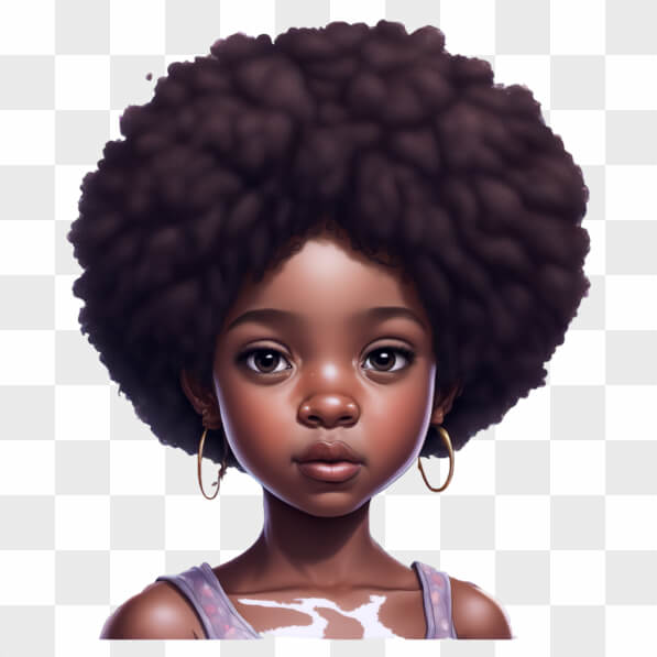 Descarga Retrato de una niña joven con peinado afro Cartoons En Línea ...