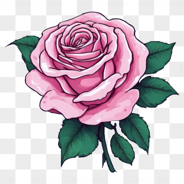 Descarga Rosa Rosa Elegante Cartoons En Línea - Creative Fabrica