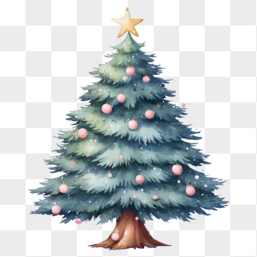 Árvore de Natal Decorada com Flocos de Neve Árvore de Natal Decorada com Flocos de Neve thumbnail