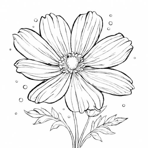 Download Detailed Line Drawing of a Flower Coloring pages Online ...