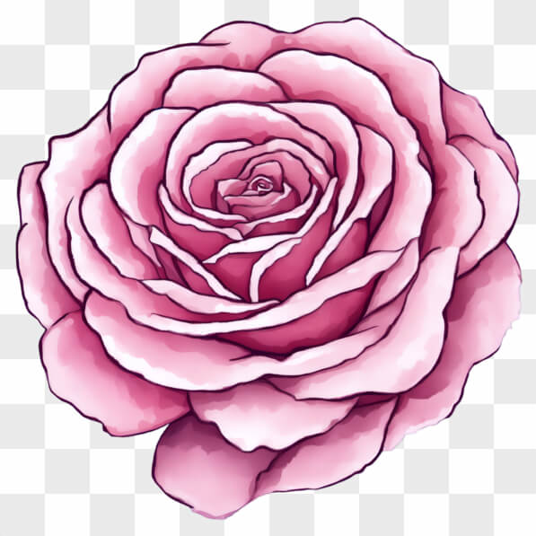 Roar Rosa Descarga Hermosa rosa rosa con pétalos intrincados Cartoons En Línea ...