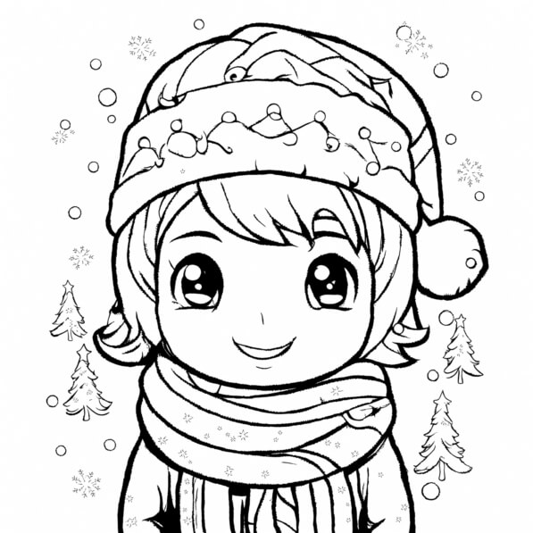 Festive Coloruing Cartoon Download Festive Cartoon Character for Holiday Coloring Coloring pages ...