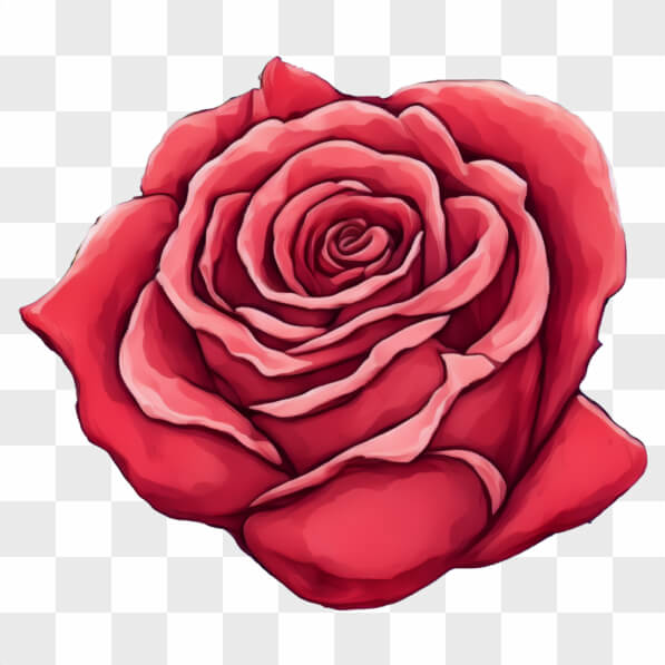 Download Beautiful Red Rose in Full Bloom Cartoons Online - Creative ...
