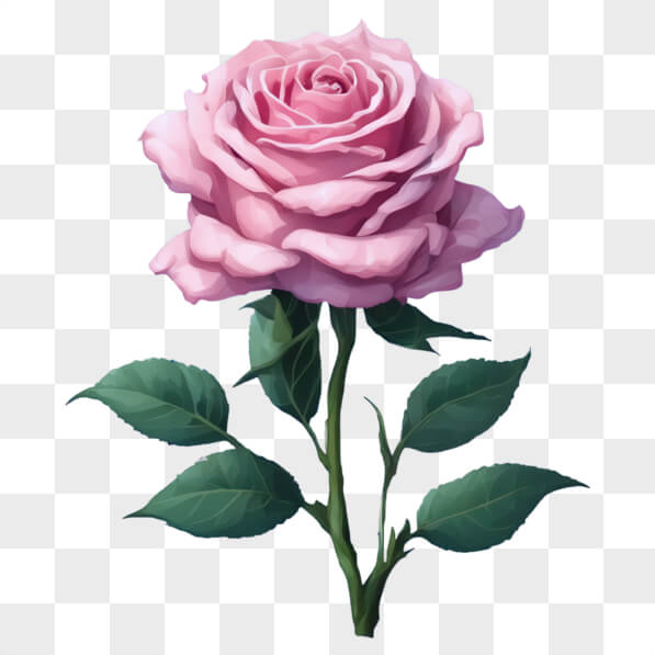 Oblica Rosa Descarga Rosa Rosa con Hojas Verdes Cartoons En Línea - Creative Fabrica