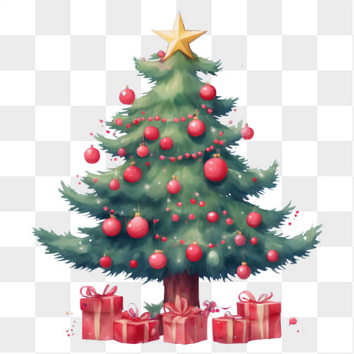 Festively Decorated Christmas Tree with Presents Patterns Festively Decorated Christmas Tree with Presents Patterns thumbnail