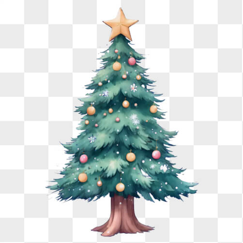 Árvore de Natal Decorada com Enfeites e Estrela Árvore de Natal Decorada com Enfeites e Estrela thumbnail