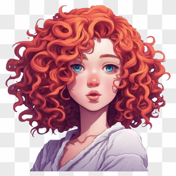 Download Portrait of a girl with curly red hair Cartoons Online ...