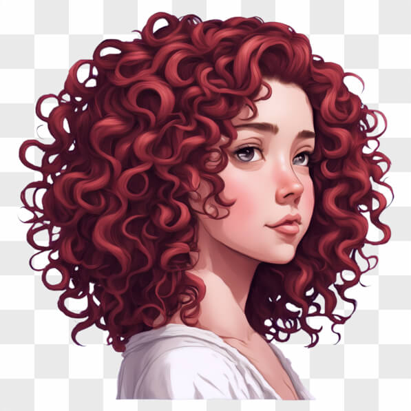 Download Portrait of a Young Woman with Curly Red Hair Cartoons Online ...