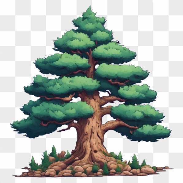Tree Custom Cartoon Download Stylized Tree with Green Foliage Cartoons Online - Creative ...