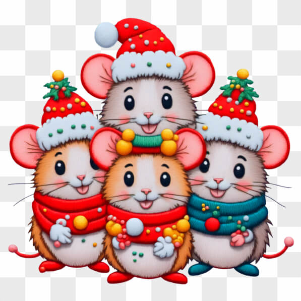 Download Kawaii Christmas Mice Celebrating the Holiday Season Kawaii ...