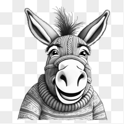 Cheerful Donkey Character in Knitted Sweater Cartoons Cheerful Donkey Character in Knitted Sweater Cartoons thumbnail