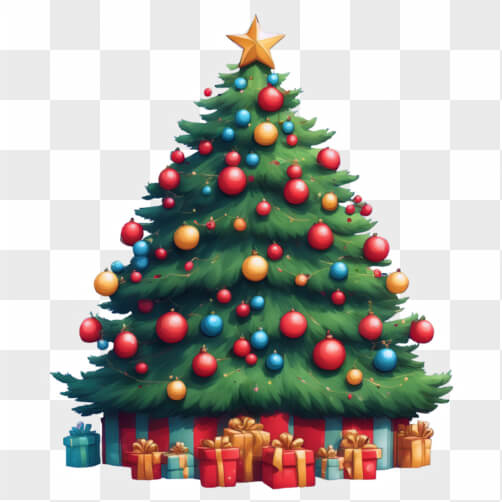 Árvore de Natal Colorida com Presentes Árvore de Natal Colorida com Presentes thumbnail