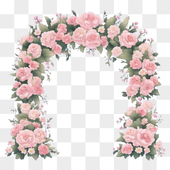 Pink Roses Cute Arch Download Floral Arch with Pink Roses Cartoons Online - Creative Fabrica