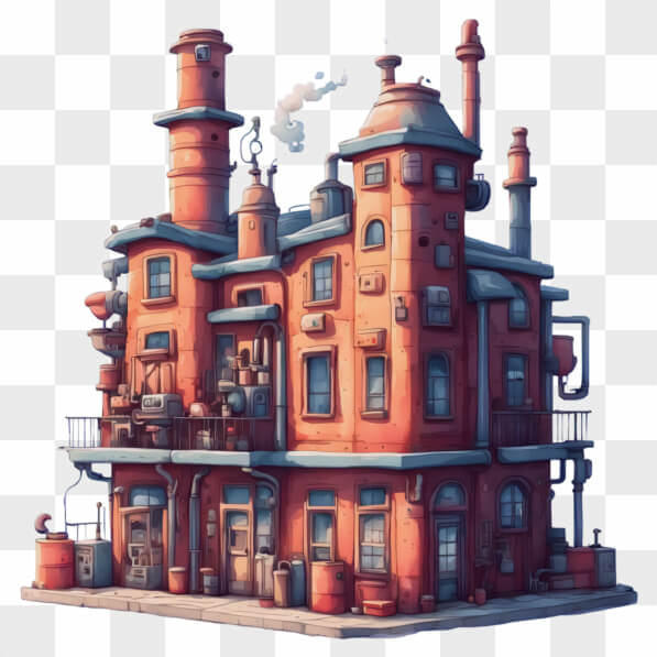 Cartoon Computer Building Download Whimsical Multi-Story Building with Industrial Features ...