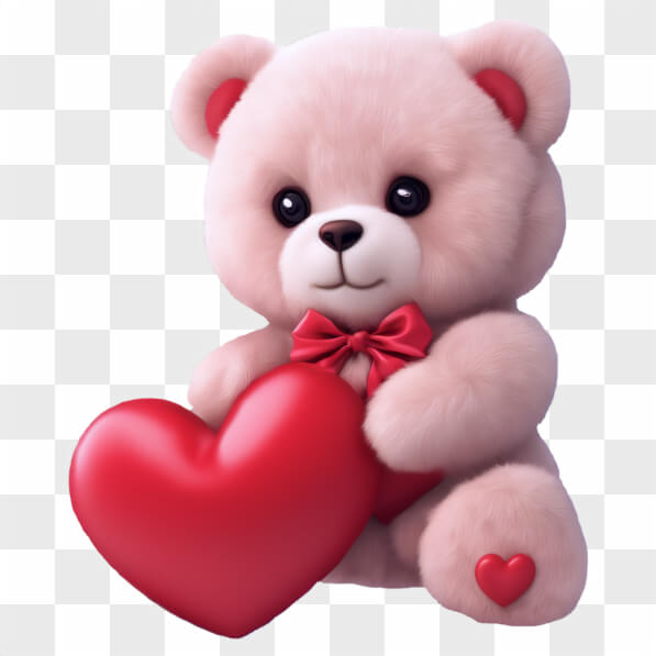 Download Cute Pink Teddy Bear Holding a Heart Cartoons Online ...