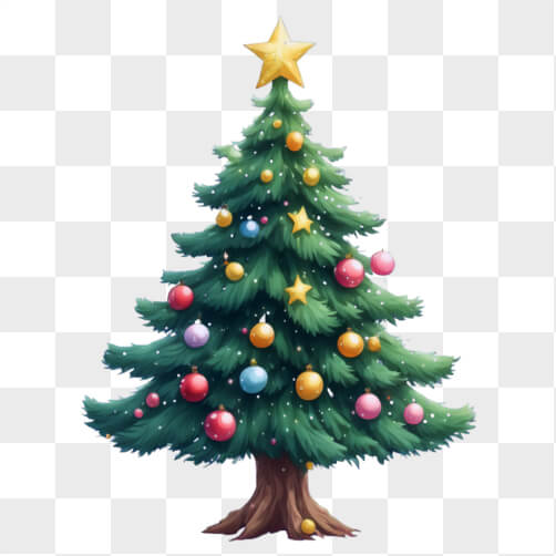 Árvore de Natal Ilustrada com Ornamentos Coloridos Árvore de Natal Ilustrada com Ornamentos Coloridos thumbnail