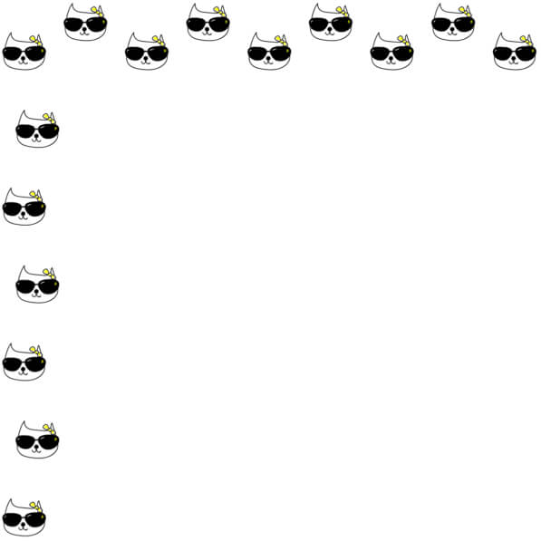 Download Playful Cartoon Cats with Sunglasses Borders & Corners Online ...