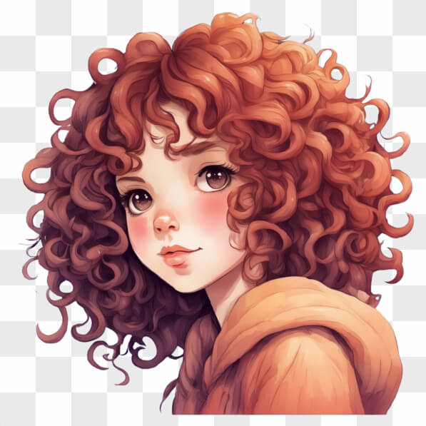 Descarga Retrato de una joven con cabello rizado rojo Cartoons En Línea ...