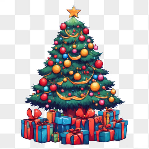 Árvore de Natal Festiva com Presentes Árvore de Natal Festiva com Presentes thumbnail