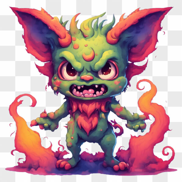 Download Playful Cartoon Creature with Flames Cartoons Online ...