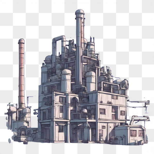 Download Complex Industrial Structure with Pipes and Smokestacks ...